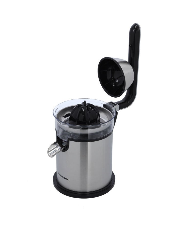 أولسنمارك Citrus Juicer, Stainless Steel Cone Cylinder | 2 Cones | Aluminium Die-Casting Handle | Anti Drip Function | Anti-Slip Base | Detachable Parts 300 W OMCJ2487 Silver  - Image 2
