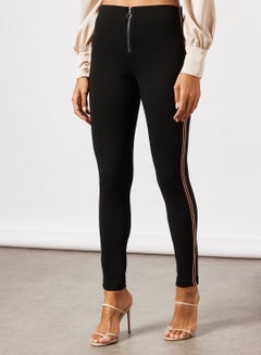 Side Stripe Jeggings Black
