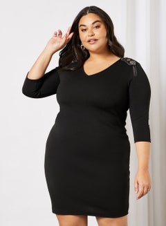 Vero Moda Curve Shoulder Embellished Dress Black  - Image 1