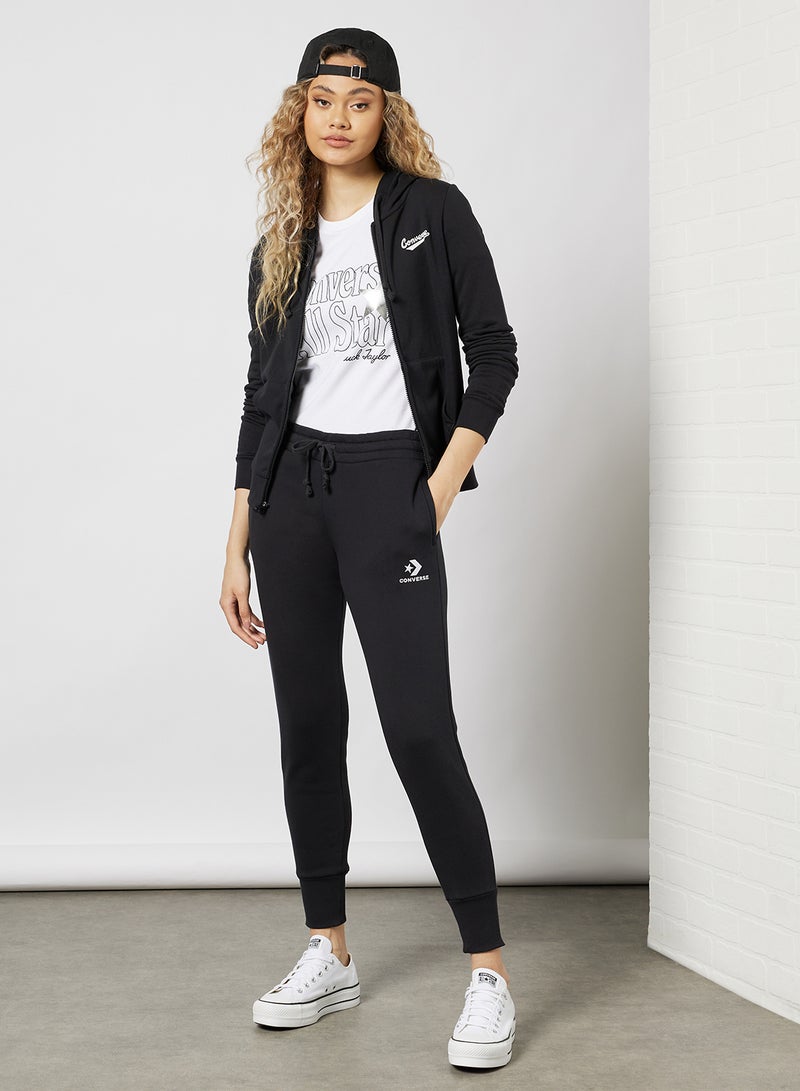 CONVERSE - Star Chevron Embroidered Joggers Black - Image 1