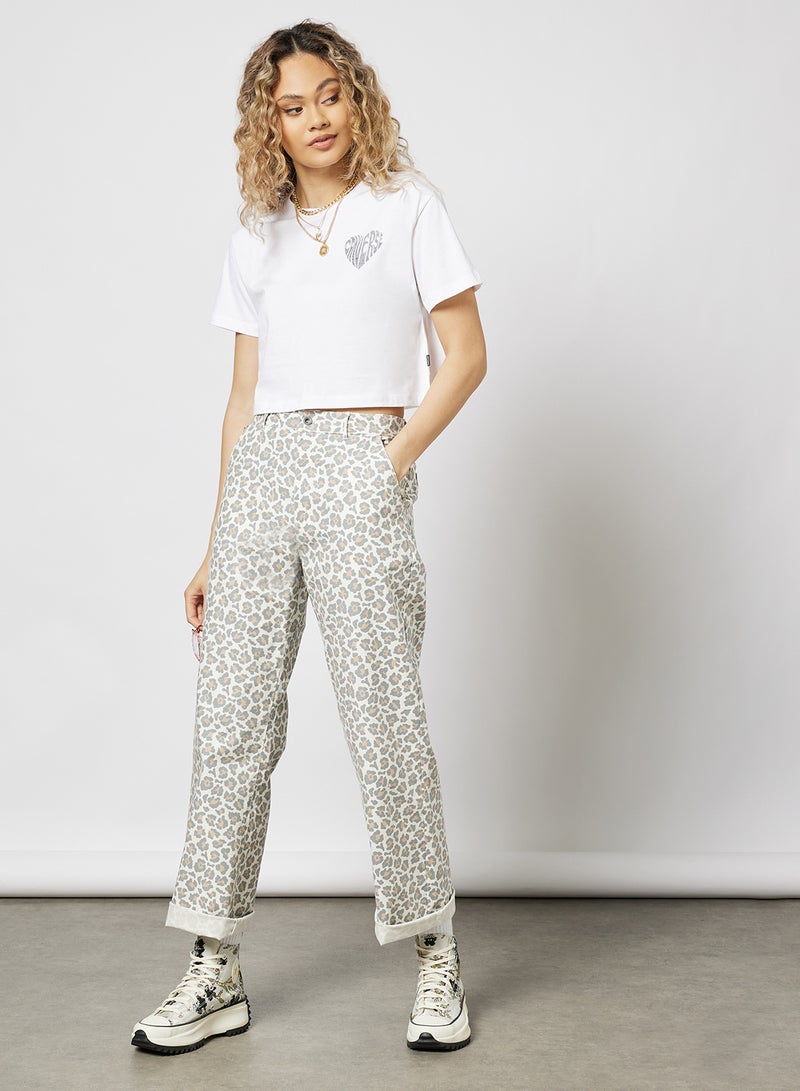 CONVERSE - Cropped Heart T-Shirt Optical White - Image 1
