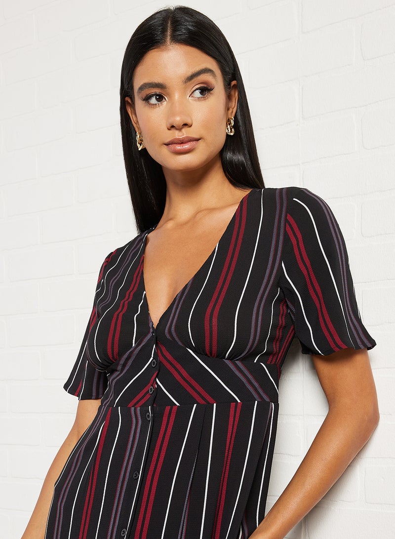 BRAVE SOUL - Short Sleeve Midi Dress Multi - Image 1