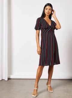 Short Sleeve Midi Dress Multi
