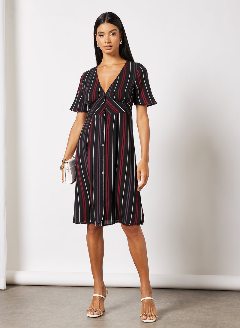 BRAVE SOUL - Short Sleeve Midi Dress Multi - Image 1