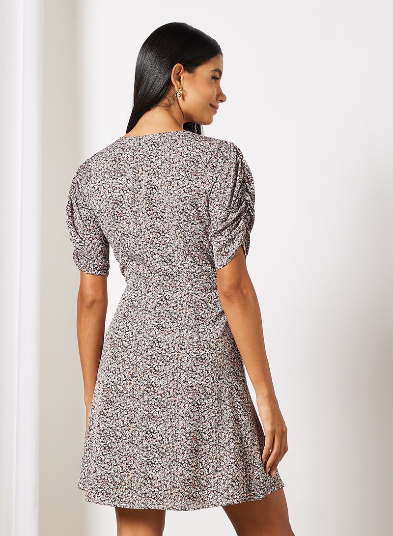 BRAVE SOUL - All Over Print Dress Black Print - Image 1