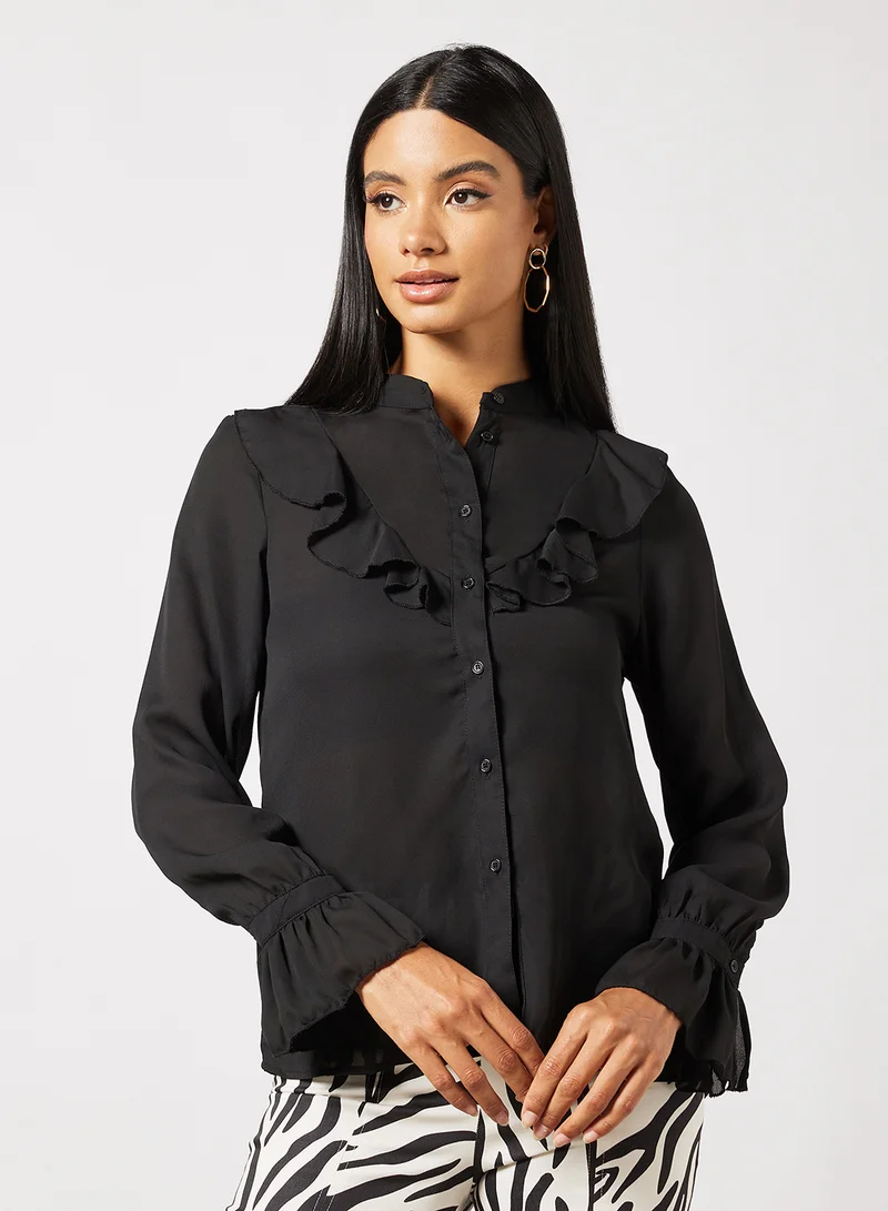 BRAVE SOUL Ruffle Detail Blouse