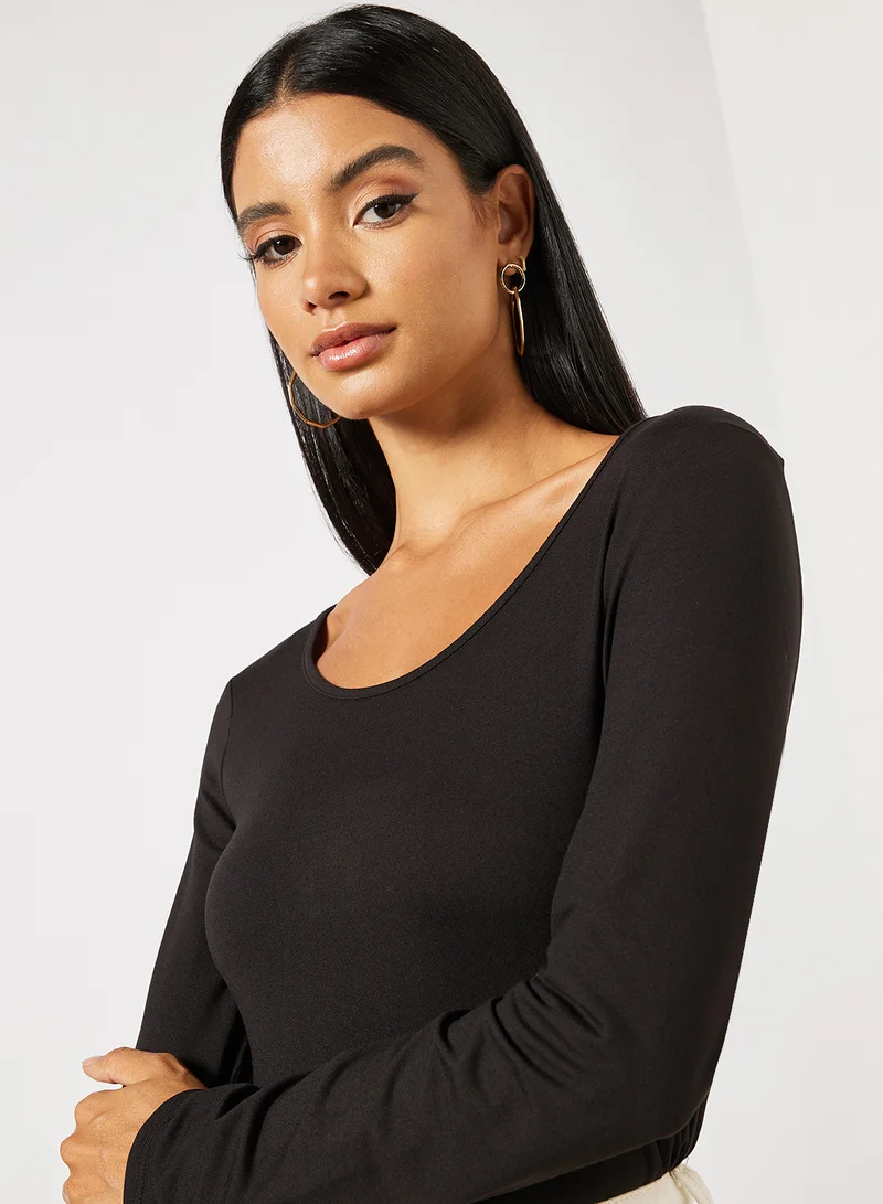 BRAVE SOUL Jada Basic Bodysuit Black