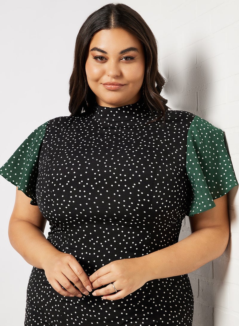 Chi-Chi London - Moira Polka Dot Midi Dress Multi - Image 1