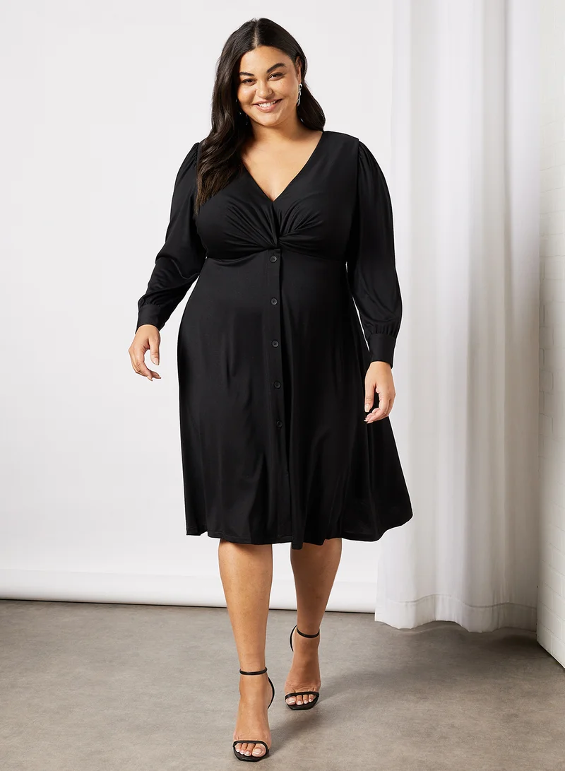 Violeta By Mango Plus Size Buttoned Dress