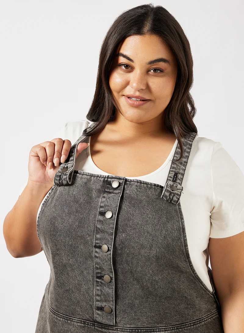 Violeta By Mango Plus Size Denim Dress Grey Denim