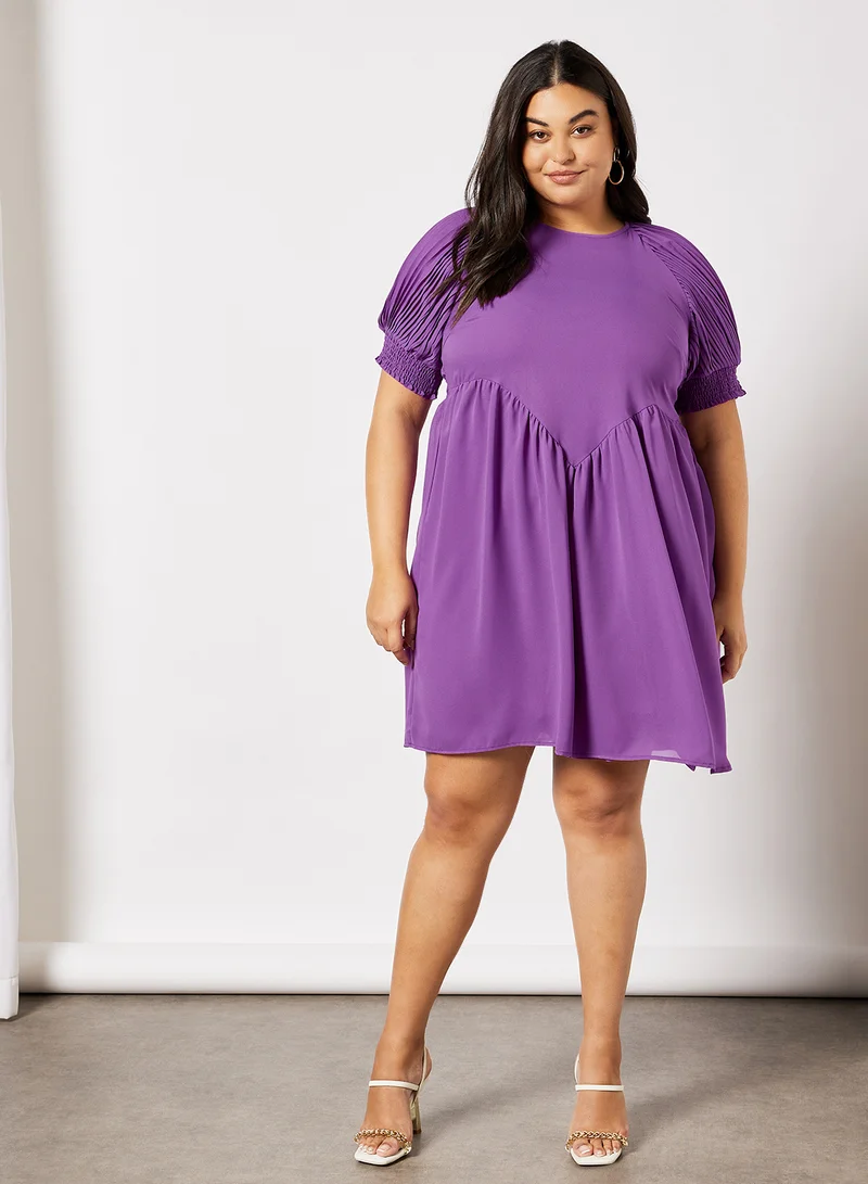 VERO MODA Plus Size Puff Sleeve Mini Dress