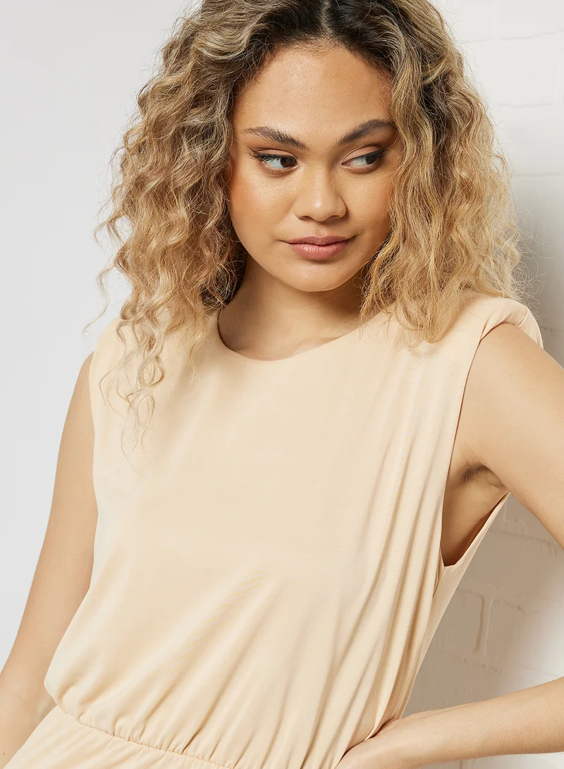 Pimkie Sleeveless Mini Dress Beige