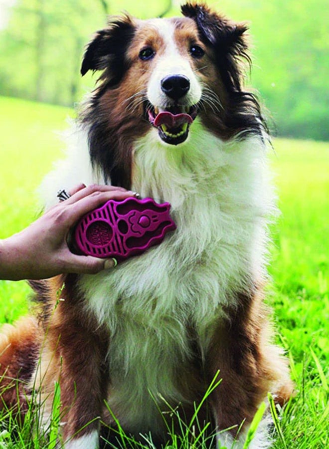Dog Brush For Grooming And Shampooing Red One Size