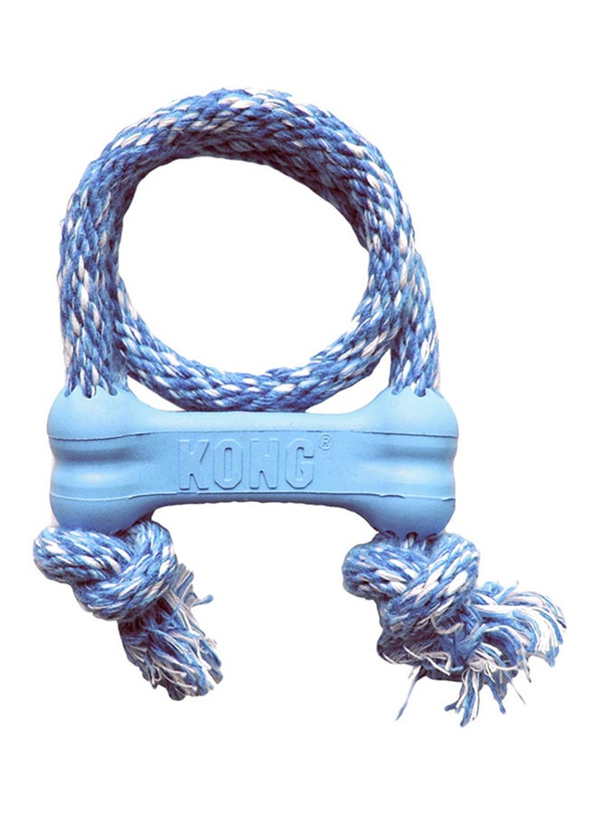 Kong - Puppy Goodie Bone With Rope Teeth Cleaning Dog Toy Blue One Size - Image 1