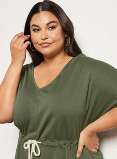 Vero Moda Curve Drawstring Waist Dress Covert Green  - Image 3