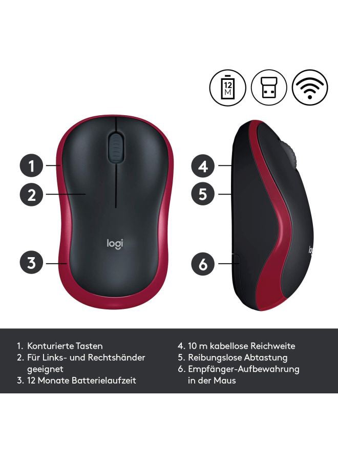 M185 Wireless Mouse Black/Red