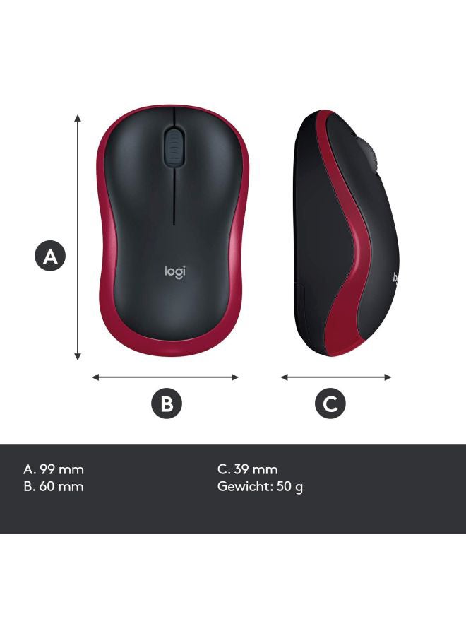 M185 Wireless Mouse Black/Red