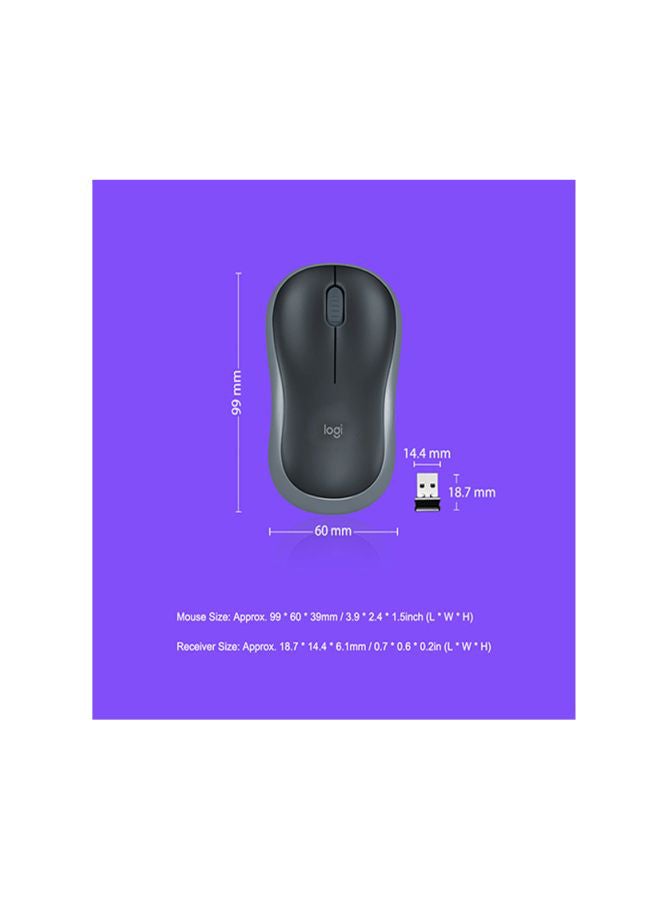 Logitech - Wireless Wifi Mouse With Receiver Black/Blue - Image 1