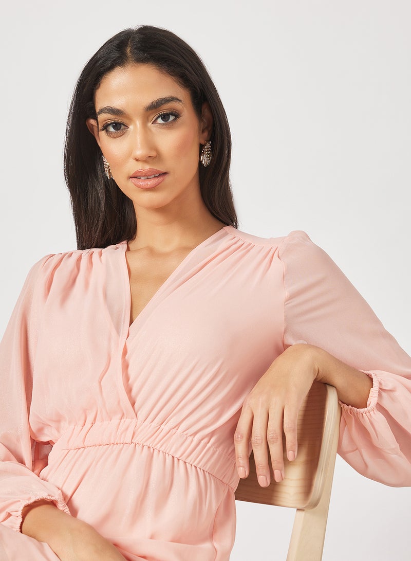 tfnc LONDON - Solid Wrap Dress Pink - Image 1