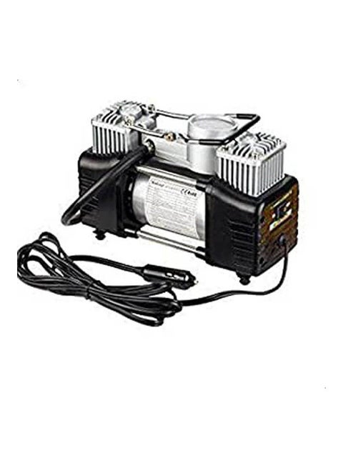 12V Dc 150 Psi Metal Mini Car Air Compressor With Two Cylinders Works With Cigarette Lighter Socket
