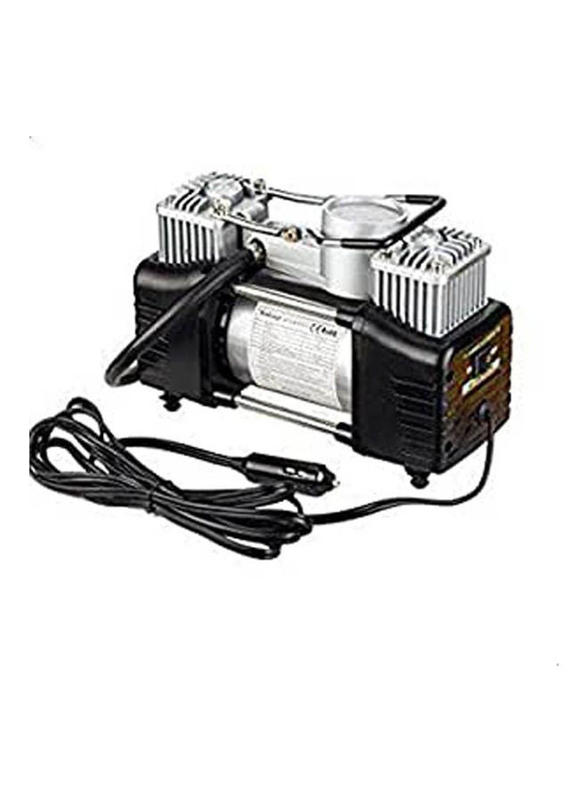 12V Dc 150 Psi Metal Mini Car Air Compressor With Two Cylinders Works With Cigarette Lighter Socket