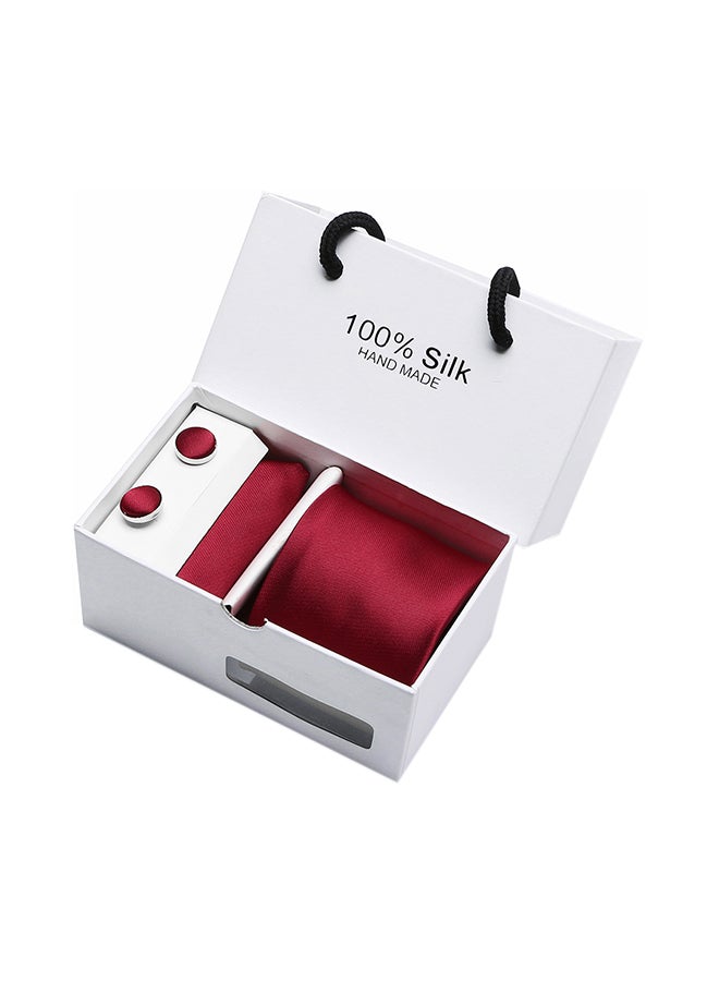 Polyester Necktie Set Ruby Red - Image 1