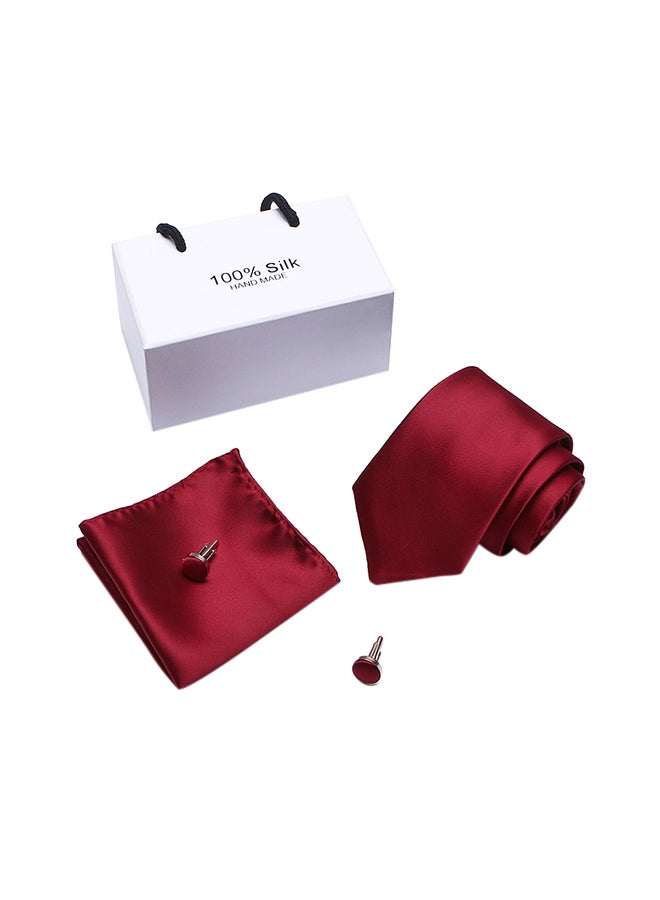 Polyester Necktie Set Ruby Red - Image 2