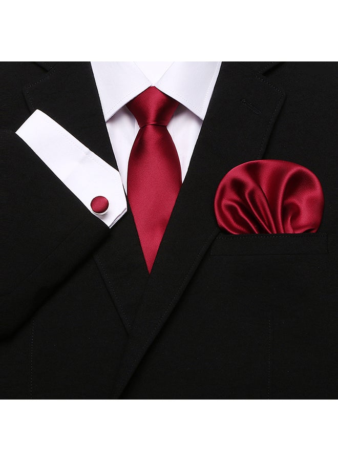Polyester Necktie Set Ruby Red - Image 3
