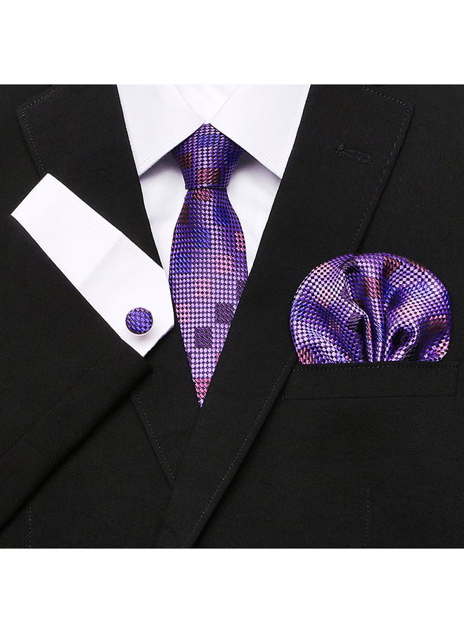 مجموعة ربطة عنق بوليستر أرجواني - Image 3