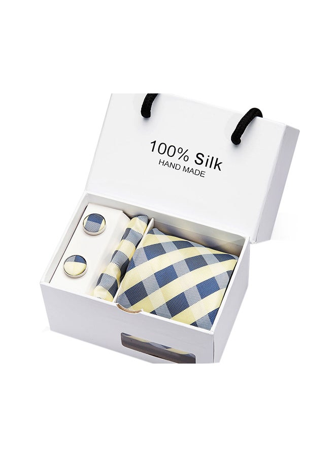 Polyester Necktie Set Yellow/Grey - Image 1