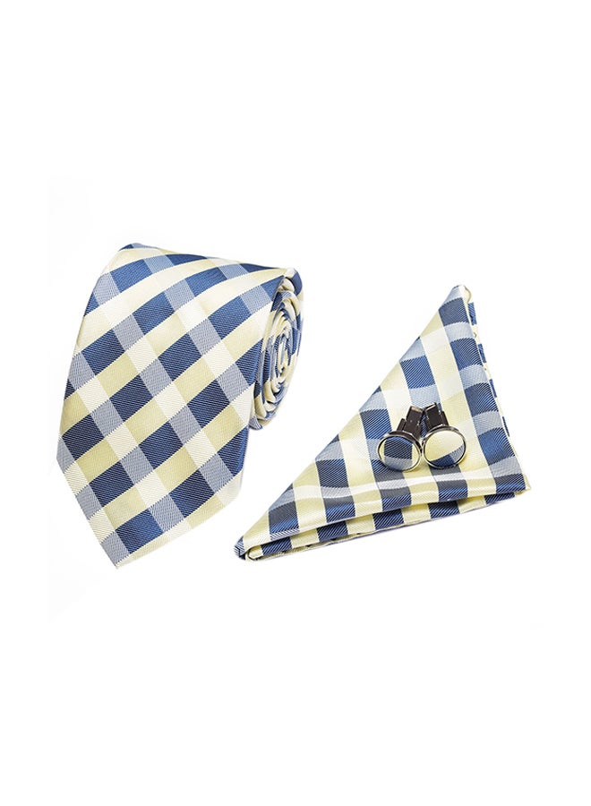 Polyester Necktie Set Yellow/Grey - Image 2