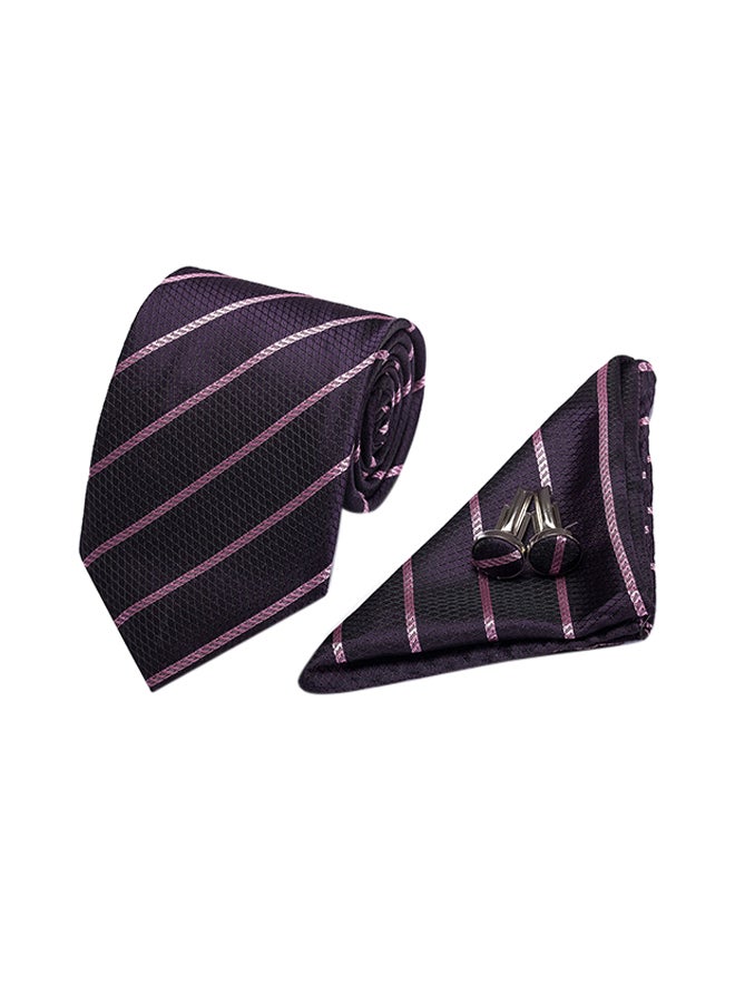 Polyester Necktie Set dark purple - Image 2