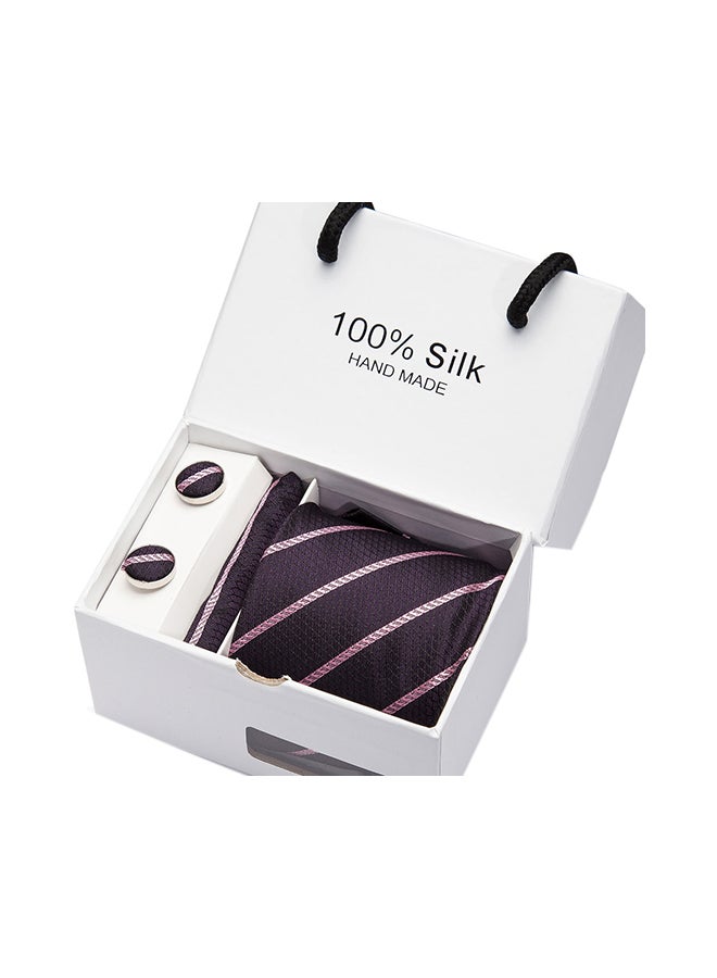 Polyester Necktie Set dark purple - Image 1