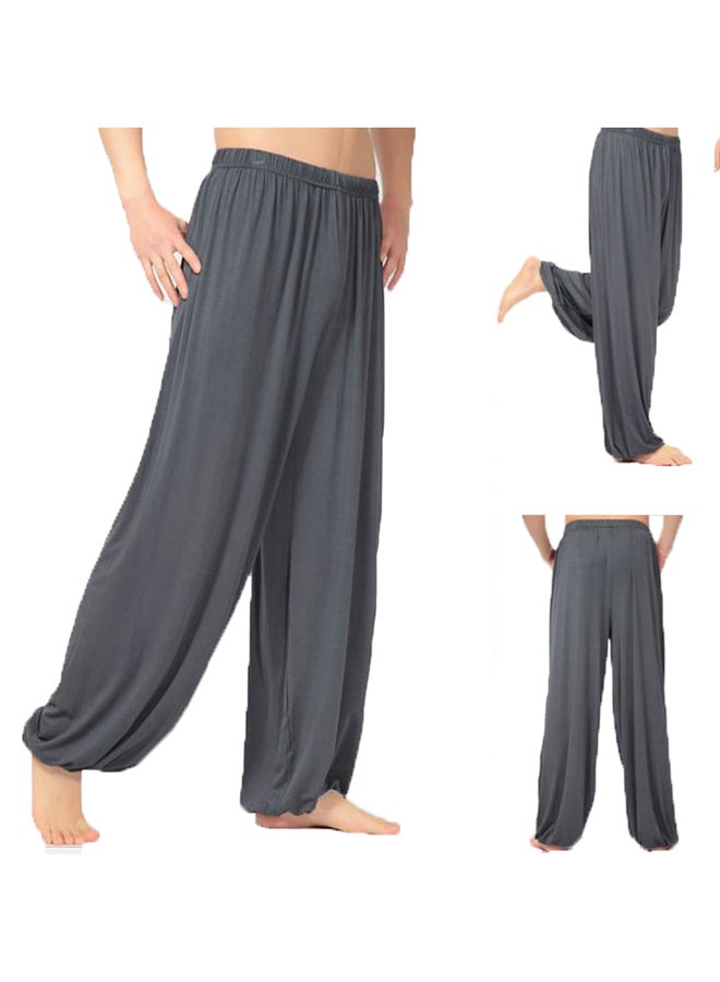 Solid Mid Rise Trousers Grey 