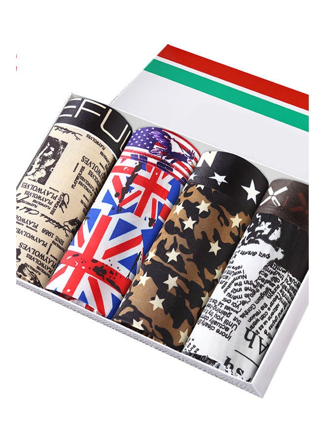 4-Piece Boxers Breathable Quick-Dry Panties Black/Blue/Beige - Image 1