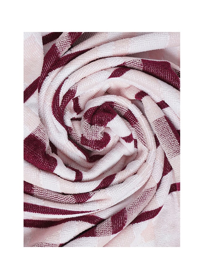 لورين سميث منشفة حمام أبيض / وردي / أرجواني 75x150سم - Image 4