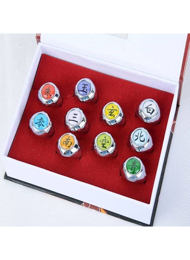 10-Piece Cosplay Dress Up Naruto Ring Set 1.8cm  - Image 3