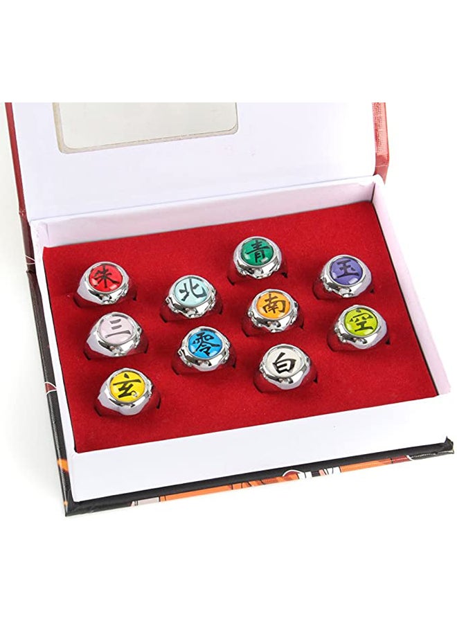 10-Piece Cosplay Dress Up Naruto Ring Set 1.8cm  - Image 4