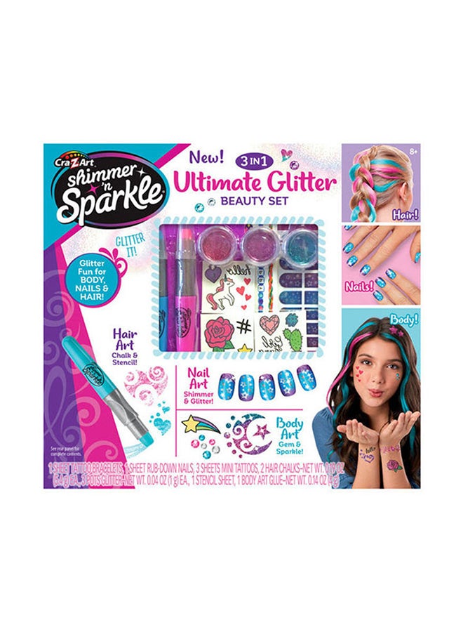 Shimmer N Sparkle - Ultimate Glitter Beauty Set 35.56 x 6.4 x 30.5cm - Image 1