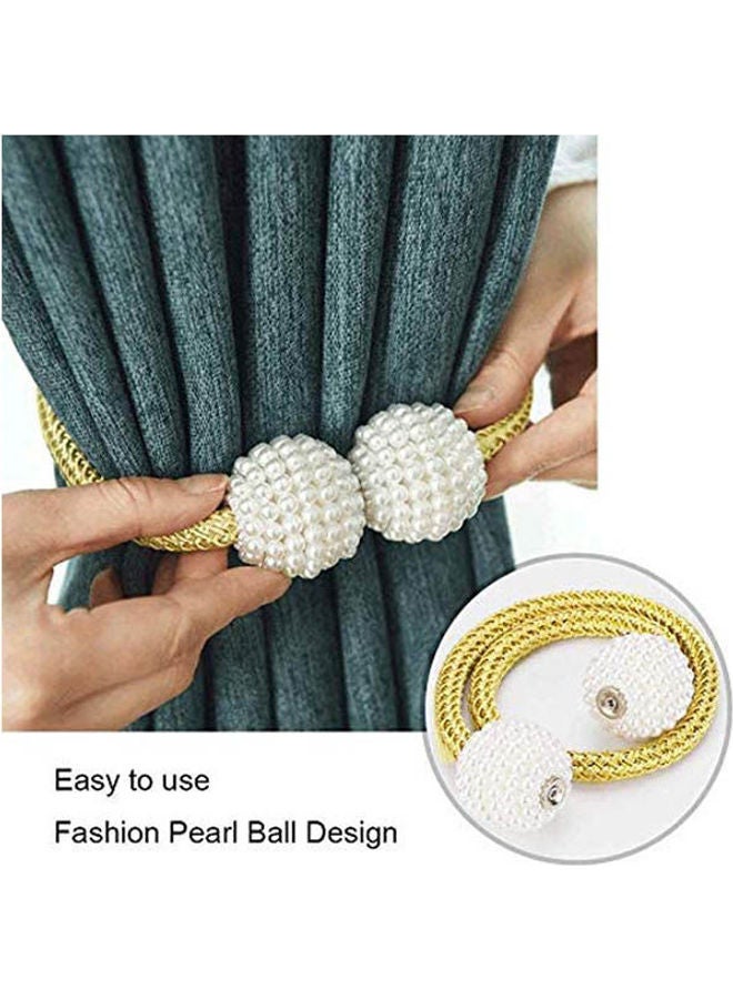 2 Pack Curtain Tiebacks Window Magnetic Curtain Straps Tie Band Curtain Clips White  - Image 2