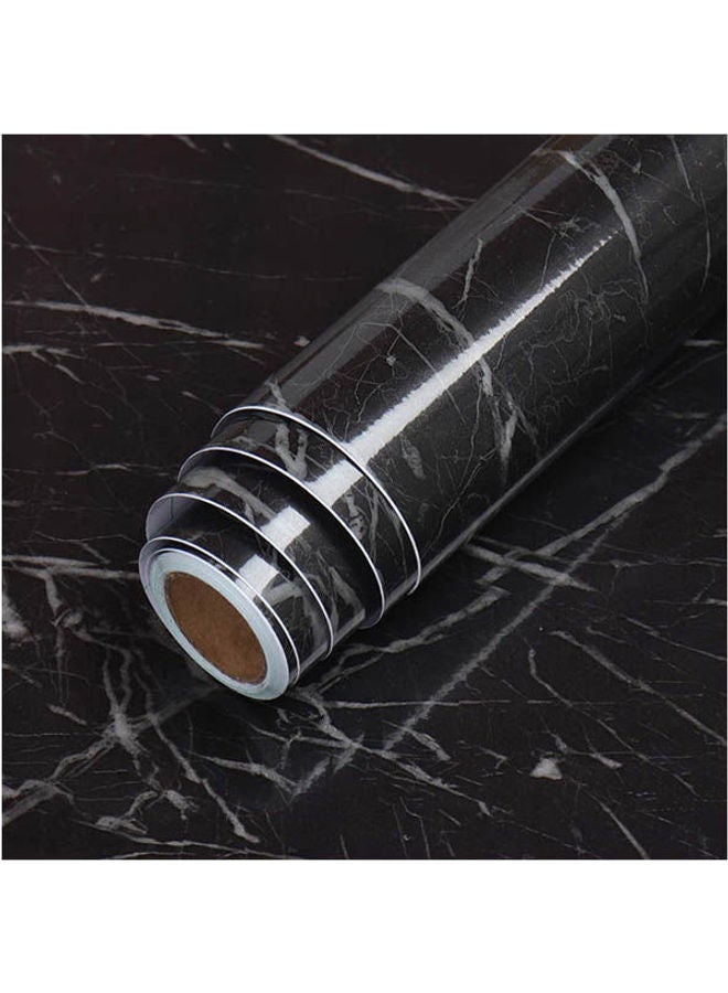 Faux Marble Contact Paper Peel And Stick Wallpaper Countertop Sticker Black 15.8x79inch - Image 1