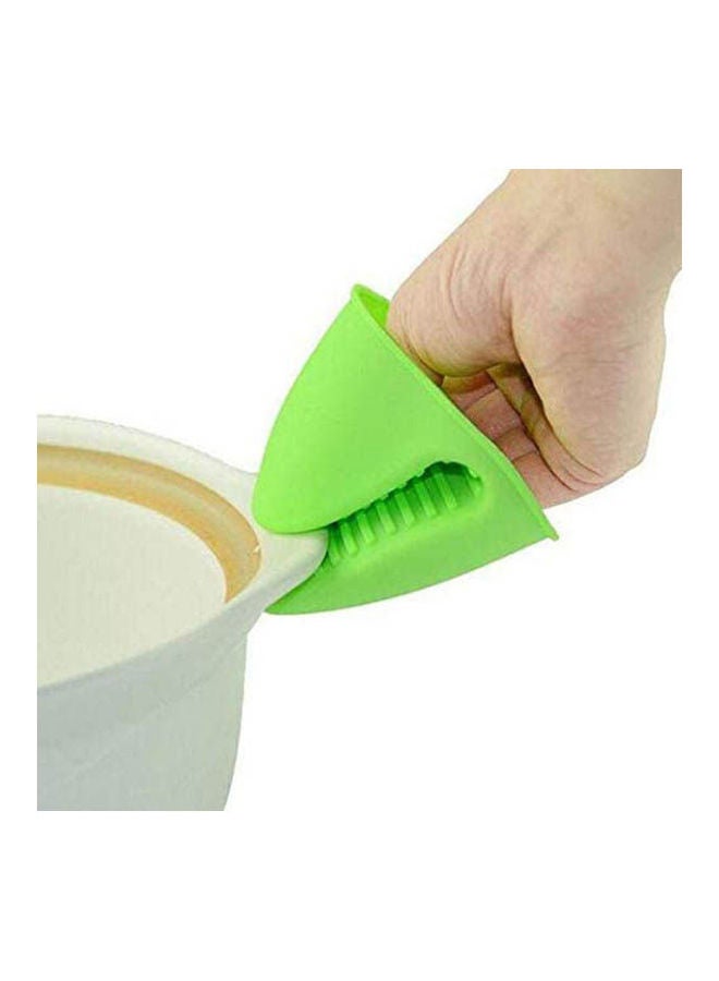2Pcs Insulated Silicon Hand Clamp Anti-Slippery Glove Clip Kitchen Holder Gripper Green  - Image 2