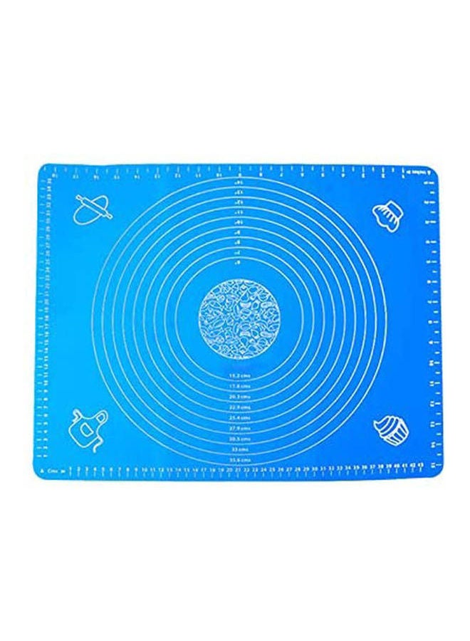50X40Cm Silicone Rolling Fondant Mat Cake Dough Fondant Rolling Kneading Mat Baking Mast With Scale Blue 50x40cm 