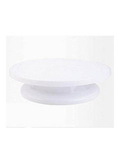 Generic 11 Inch Diy Pan Baking Tool Plastic Cake Plate Turntable Rotating White 11inch  - Image 1