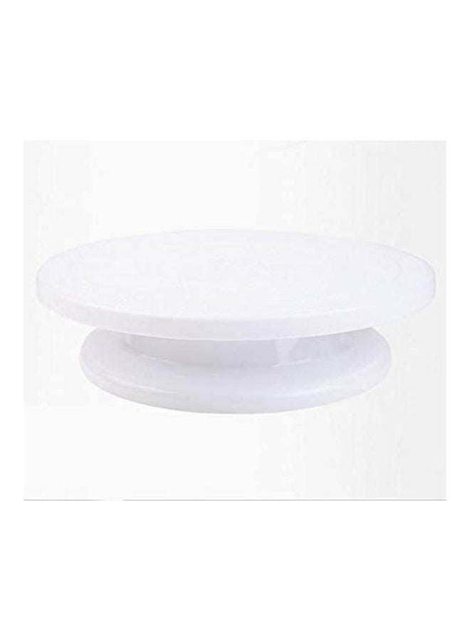 11 Inch Diy Pan Baking Tool Plastic Cake Plate Turntable Rotating White 11inch  - Image 1