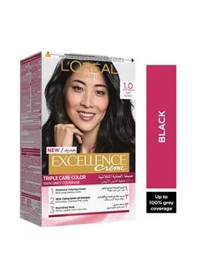 L'OREAL PARIS Excellence Creme Hair Color Black 1 100grams - Image 1