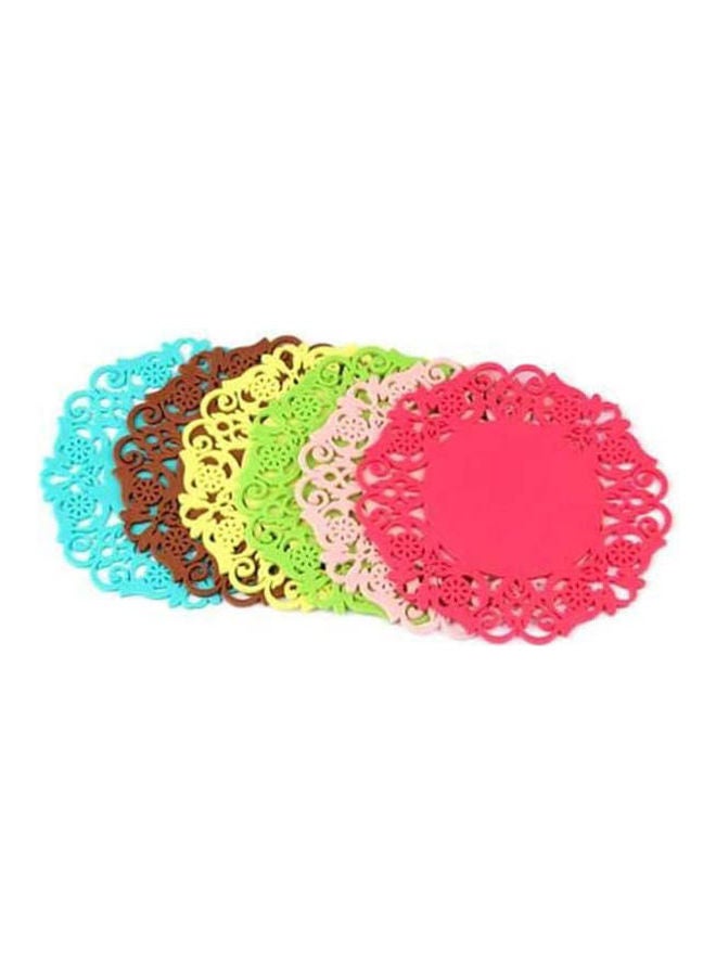 6Pcs/Set Round Silicone Table Heat Resistant Mat Cup Coffee Coaster Cushion Placemat Pad Tool Multicolor 