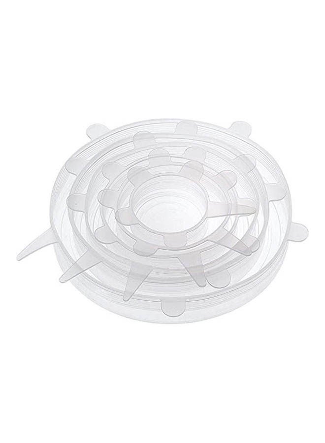 6Pcs Stretch Silicone Lids  Airtight Food Storage Covers Reusable Bowl Cover (Transparent) Clear