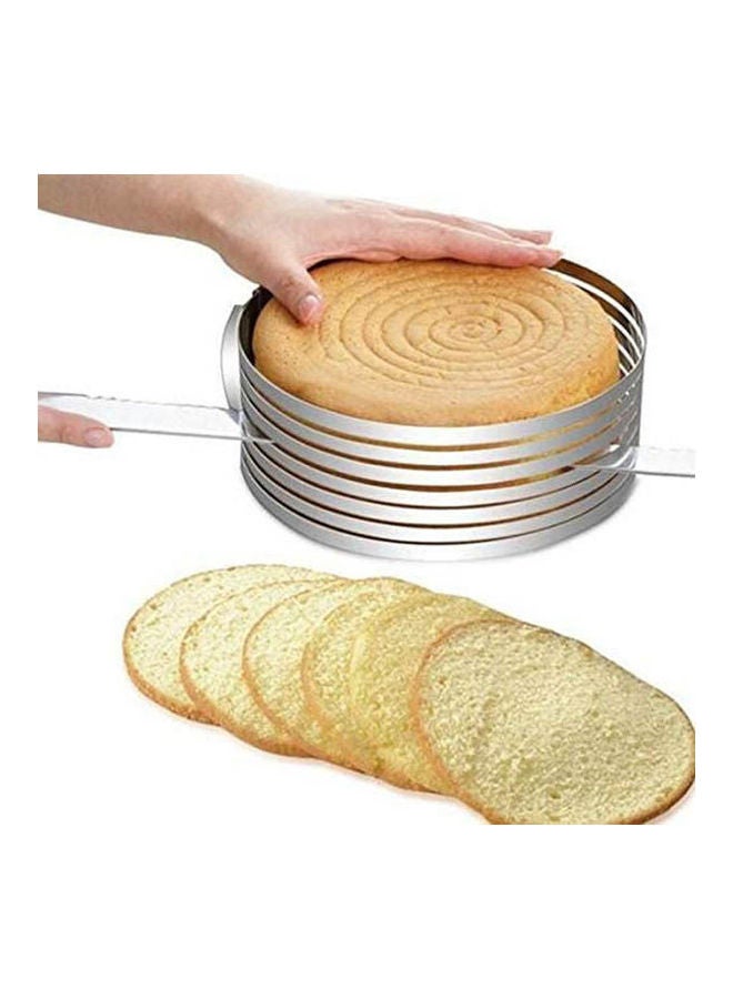 1 Pcs Adjustable Cake Cutter Round Shape Bread Cake Slicer Adjustable Laye Cake Slicer Mold Cutter Ring Tools Silver - Image 2