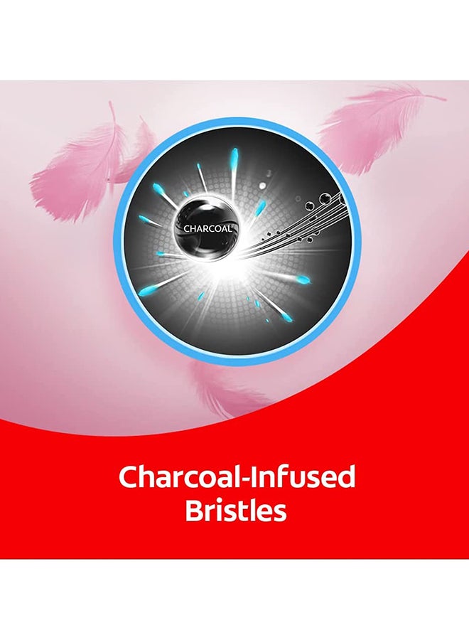 كولجيت مجموعة فرش للأسنان بتصميم رفيع وشعيرات ناعمة مزودة بالفحم من قطعتين - عبوة اقتصادية متعدد الألوان - Image 5